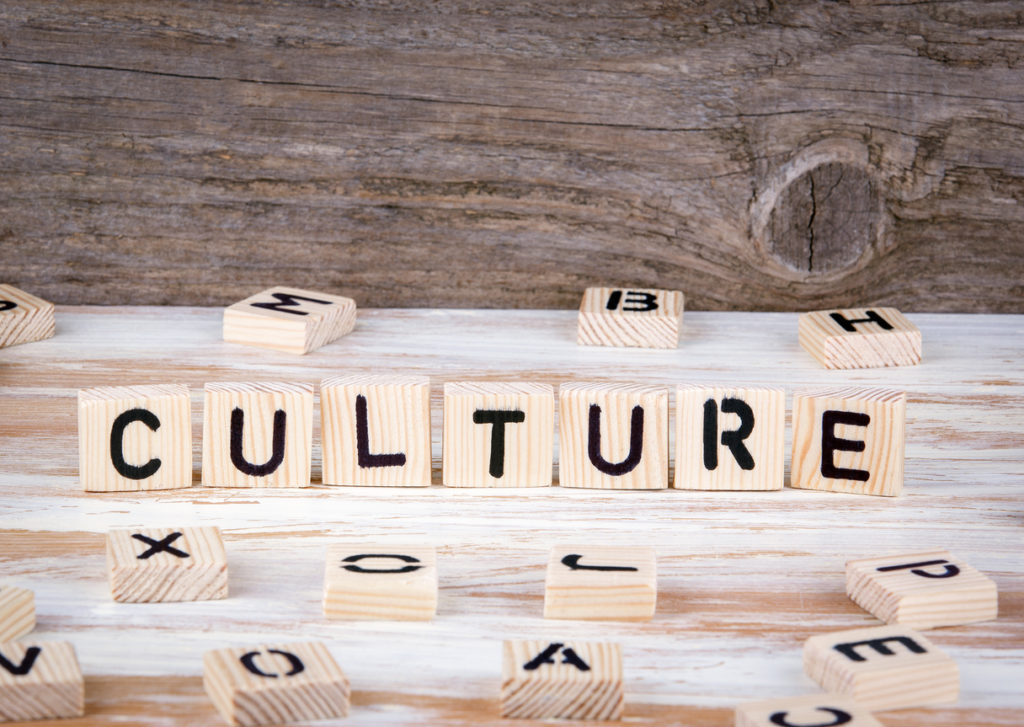 Culture spelled out with Scrabble tiles