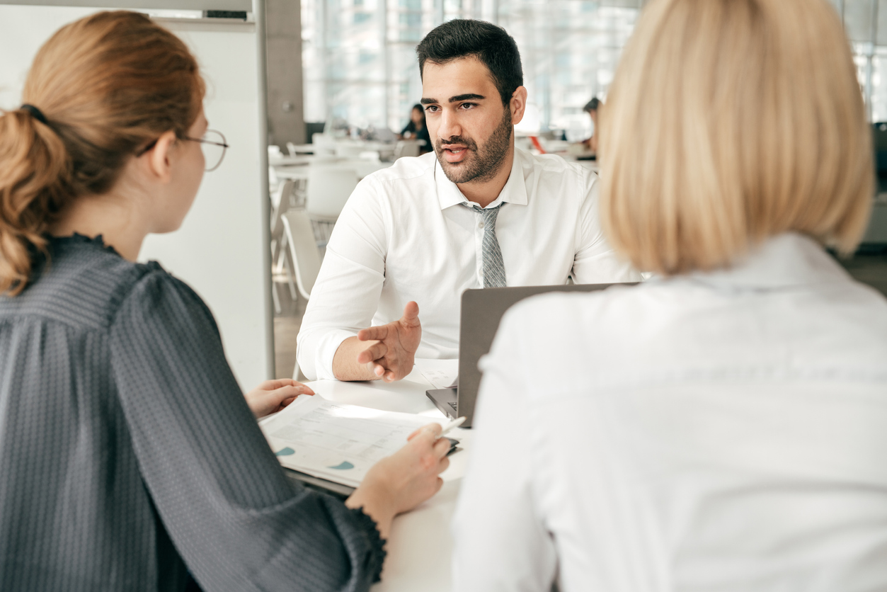 Business people in the office. Toxic employee concept